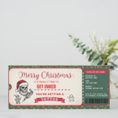 Invitation Christmas Tattoo Gift Certificate Card Voucher (Debout devant)