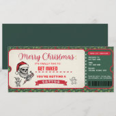 Invitation Christmas Tattoo Gift Certificate Card Voucher (Devant / Derrière)