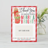 Invitation Christmas Teacher Gingerbread Gift Card Holder (Debout devant)