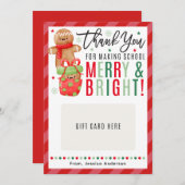 Invitation Christmas Teacher Gingerbread Gift Card Holder (Devant / Derrière)