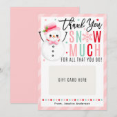 Invitation Christmas Teacher Thank You Pink Gift Card Holder (Devant / Derrière)