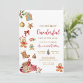 Invitation Christmas The Most ONEderful Winter 1st Birthday  (Debout devant)