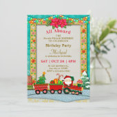 Invitation Christmas Train Birthday - All Aboard Kids Party (Debout devant)