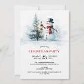 Invitation Christmas Tree and Snowman Christmas Party (Devant)