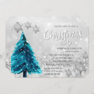 Invitation Christmas Tree Bokeh CorporateChristmas Party