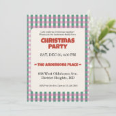 Invitation Christmas Trendy Checks Customize Party (Debout devant)