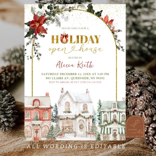 Invitation Christmas Village Holiday Open House