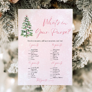 Invitation Christmas What's In Your Purse Baby shower Jeu