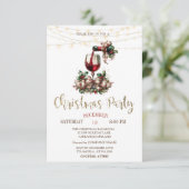 Invitation  Christmas Wine Bottle Glass Company Party   (Debout devant)