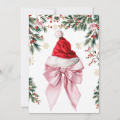 Invitation  Christmas Winter Coquette Bow Santa Baby Shower (Dos)