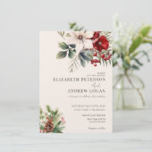 Invitation Christmas Winter Floral | Christmas Wedding (Debout devant)
