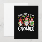 Invitation Christmas with My Gnomies Cute Three Gnomes Christ (Devant / Derrière)