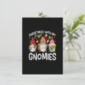 Invitation Christmas with My Gnomies Cute Three Gnomes Christ (Debout devant)