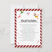 Invitation Christmas would you rather Game card (Devant)