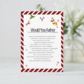 Invitation Christmas would you rather Game card (Debout devant)