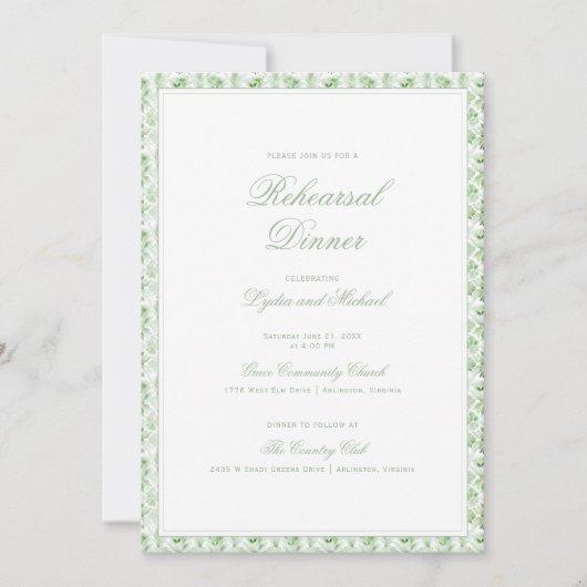 Invitation Christmas Wreath | Monogram Rehearsal Dinner (Devant)
