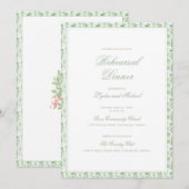 Invitation Christmas Wreath | Monogram Rehearsal Dinner (Devant / Derrière)