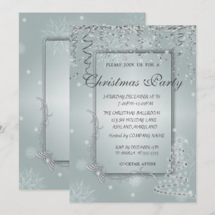 Invitation ChristmasTree, Snowflakes Corporate Christmas Part