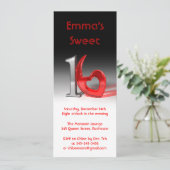 Invitation Chrome & Candy Red Sweet 16 (grand) (Debout devant)