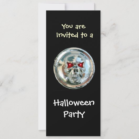 INVITATION CHROME SKULL HALLOWEEN PARTY (Devant)