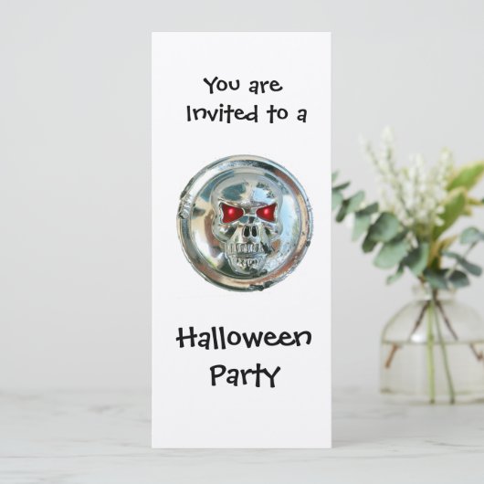 INVITATION CHROME SKULL HALLOWEEN PARTY (Debout devant)