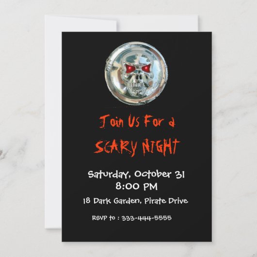 INVITATION CHROME SKULL HALLOWEEN PARTY (Dos)