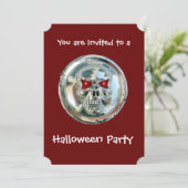 INVITATION CHROME SKULL HALLOWEEN PARTY (Debout devant)