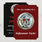 INVITATION CHROME SKULL HALLOWEEN PARTY (Devant / Derrière)