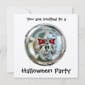 INVITATION CHROME SKULL HALLOWEEN PARTY (Devant)