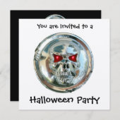 INVITATION CHROME SKULL HALLOWEEN PARTY (Devant / Derrière)