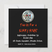 INVITATION CHROME SKULL HALLOWEEN PARTY (Dos)