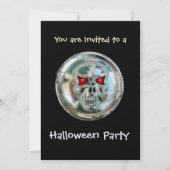 Invitation CHROME SKULL HALLOWEEN PARTY Ice Metallic (Devant)