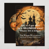 Invitation Chromolithographie du parti Halloween vintage (Devant / Derrière)