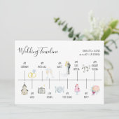 Invitation Chronologie de mariage aquarelle moderne illustrat (Debout devant)