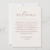 Invitation Chronologie de mariage et message de bienvenue en  (Devant)