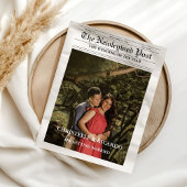 Invitation Chronologie du Mariage de journal et infographie d