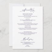 Invitation Chronologie itinérante du week-end mariage Élégant (Dos)