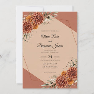Invitation Chrysanthème en terre cuite Mariage Eucalyptus d'a