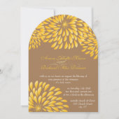 Invitation Chrysanthème floral moderne gris et jaune (Devant)