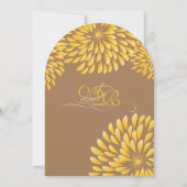Invitation Chrysanthème floral moderne gris et jaune (Dos)