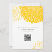 Invitation Chrysanthème jaune blanc QR Code Enregistrer la da (Dos)
