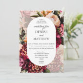 Invitation Chrysanthème romantique sur Cameo Mariage beige (Debout devant)