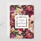Invitation Chrysanthème romantique sur Gossamer Pink Date de (Devant)
