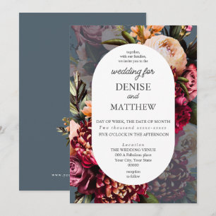 Invitation Chrysanthème romantique sur le Mariage Turquoise d