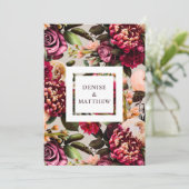 Invitation Chrysanthème romantique sur une date de sauvegarde (Debout devant)