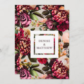 Invitation Chrysanthème romantique sur une date de sauvegarde (Devant / Derrière)