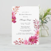 Invitation Chrysanthème rose chaud Fête des mariées (Debout devant)