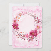 Invitation Chrysanthème rose chaud Fête des mariées (Dos)