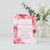 Invitation Chrysanthème rose L'Amour Est En Fête des mariées (Debout devant)