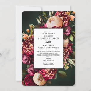 Invitation Chrysanthème sur le Mariage Emerald